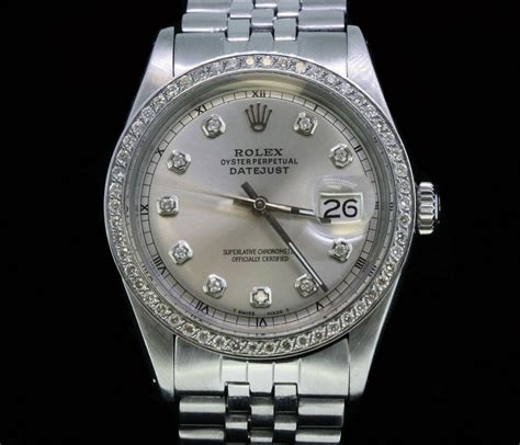 rolex oyster perpetual datejust 788366|Rolex 36mm Datejust diamond bezel.